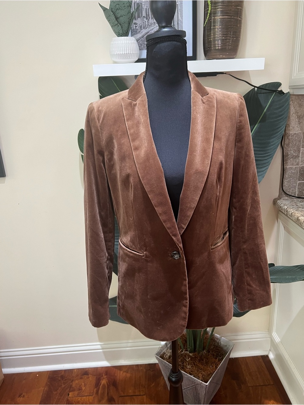 J Crew Chocolate Brown Velvet Blazer Jacket 4